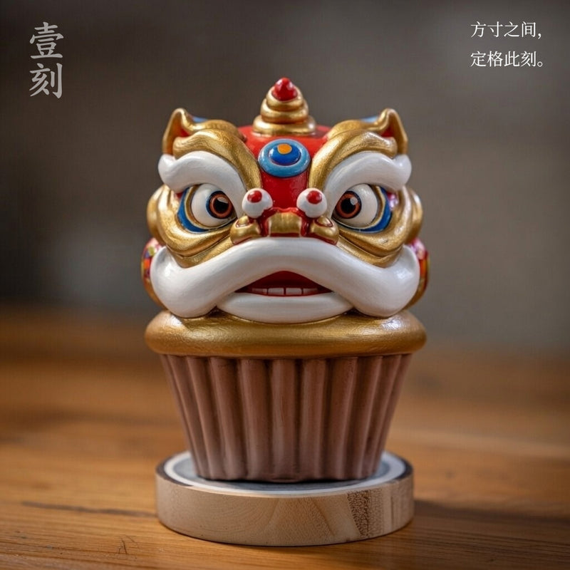 Chinese traditional lion dance dragon ice cream cup plaster candle silicone mold