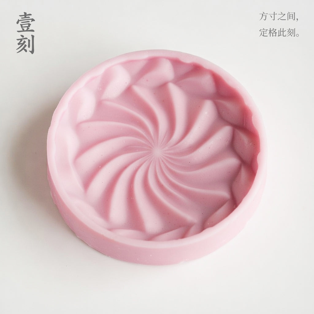 Customized Mousse Cake Macaron Color Wave Texture Series Round Silicone Mold