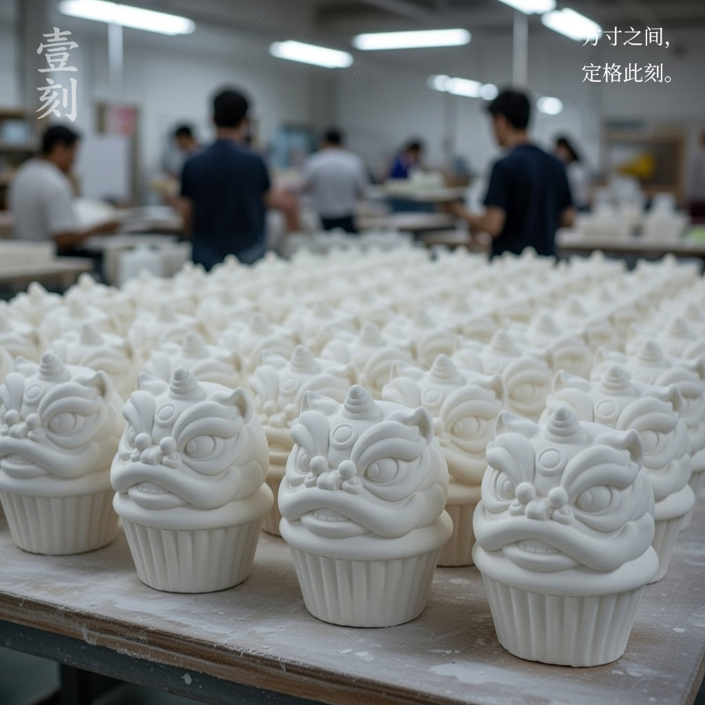 Chinese traditional lion dance dragon ice cream cup plaster candle silicone mold