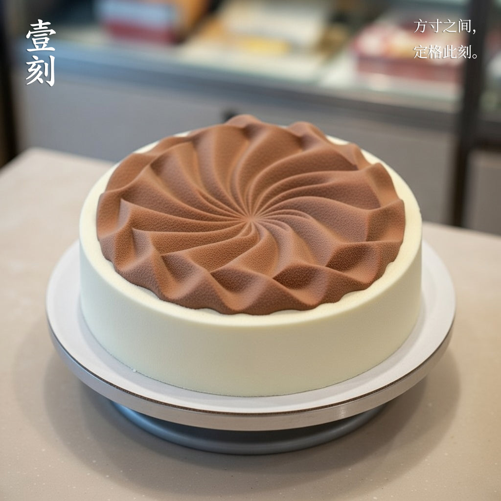 Customized Mousse Cake Macaron Color Wave Texture Series Round Silicone Mold