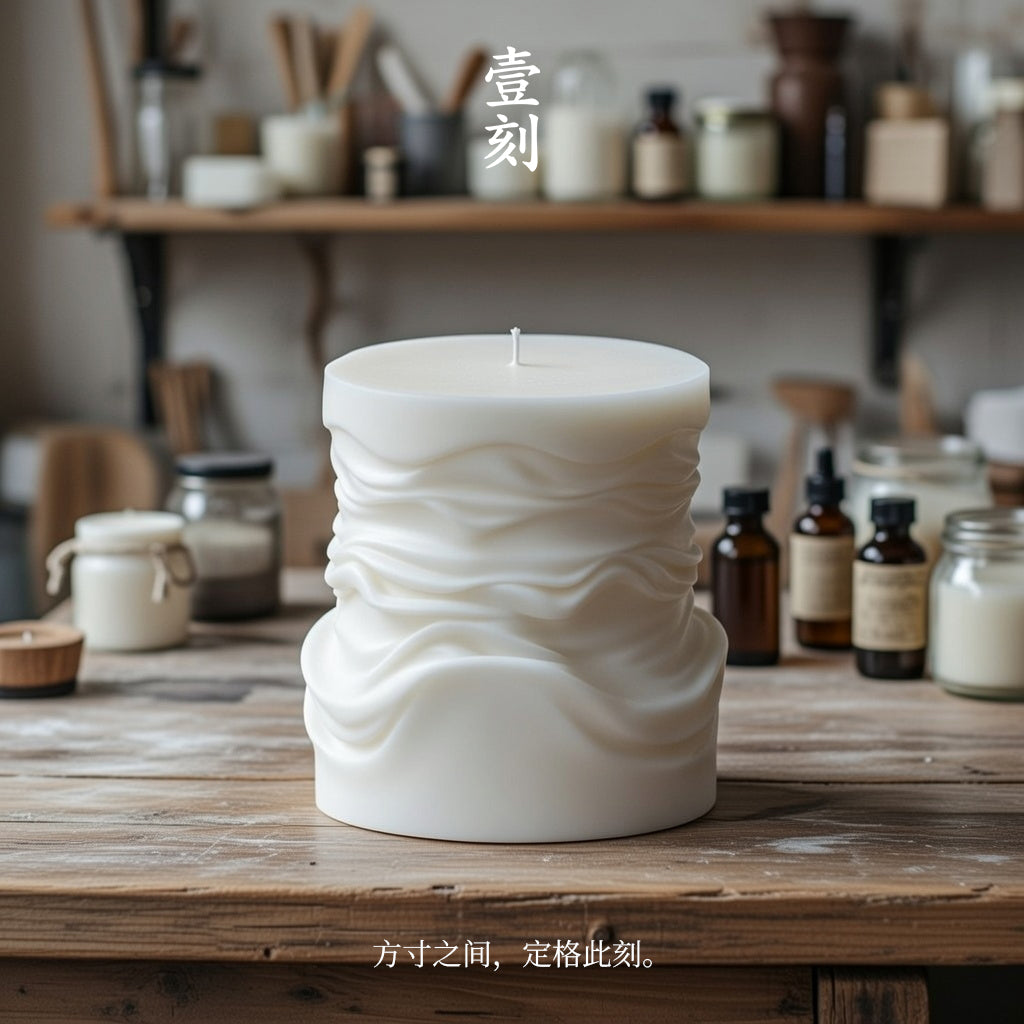 Spiral textured rotating wave gradient plaster candle silicone mold