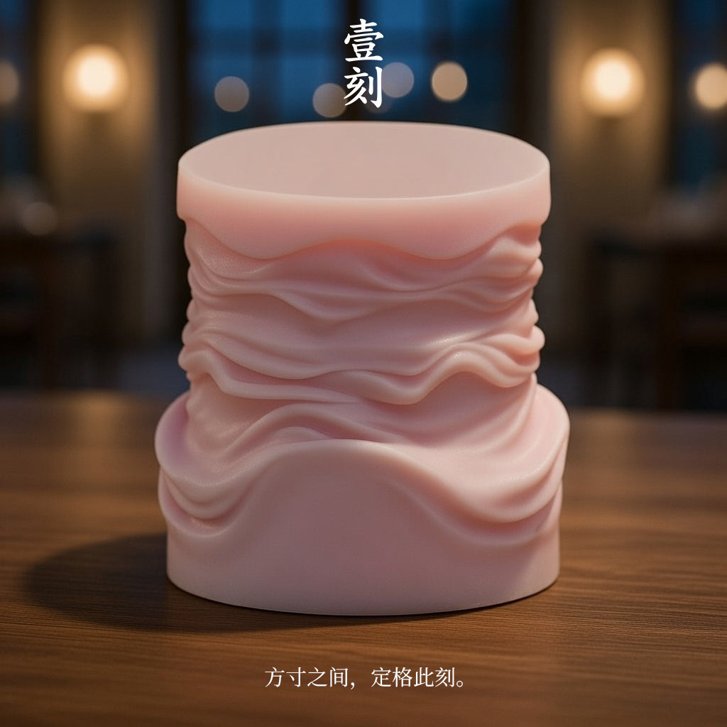 Spiral textured rotating wave gradient plaster candle silicone mold