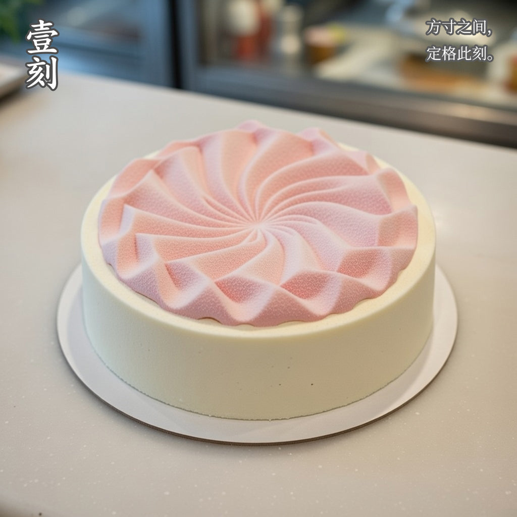 Customized Mousse Cake Macaron Color Wave Texture Series Round Silicone Mold